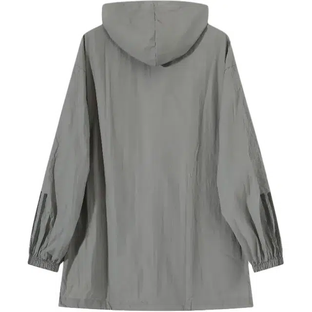 木清清 冰丝防晒防紫外线学生连帽轻薄服外套夏季宽松防紫外线薄款外套长袖衬衫 女款