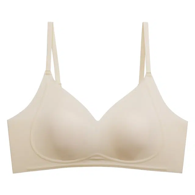 提未苏 薄款兔耳朵裸感无痕乳胶无钢圈大胸显小文胸 女款