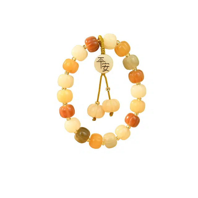 天纵 新中式禅意古风文玩高级感配饰 雕刻南瓜转运珠创意招财平安念珠 助学业事业有成 前程似锦 菩提子/菩提籽 手串 女款
