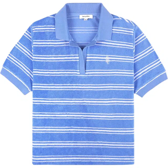 SPORTY RICH SS25 Juniper striped Polo