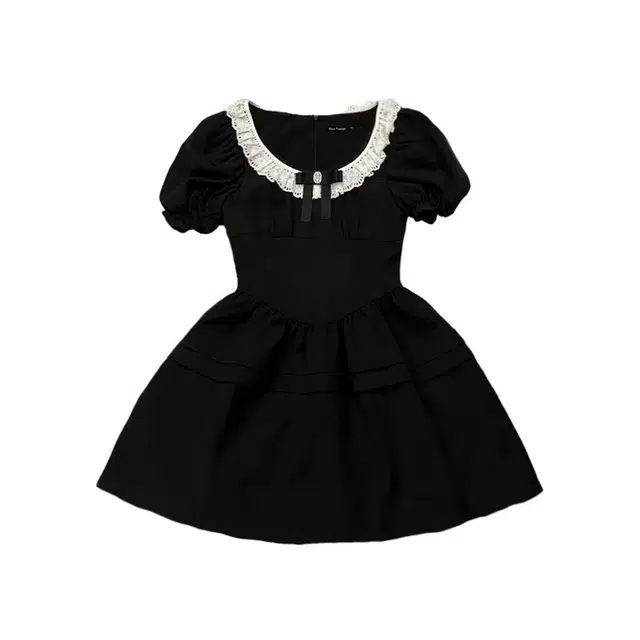 黛尔佳人 法式初恋桔梗仙女显瘦短袖连衣裙 女款