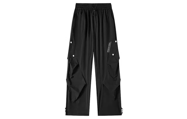 王者荣耀 美式薄款户外工装伞兵裤冰丝褶皱垂感宽松大码机能防皱风凉感速干透气旅行爬山超轻防泼水加肥加大休闲裤 男女同款