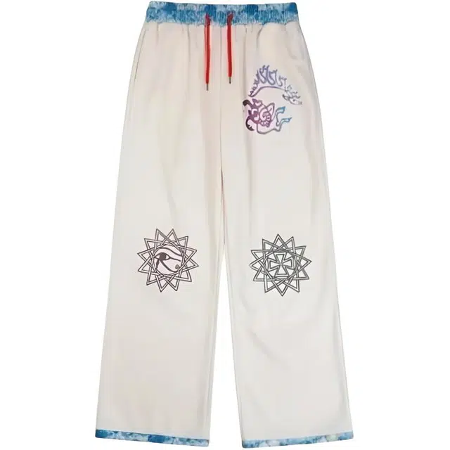 寻星记 美式复古潮流透气亲肤宽松直筒系带长裤休闲裤 男女同款