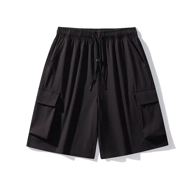 领航骆驼 美式百搭运动薄款透气速干五分系带休闲短裤 男女同款