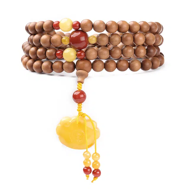 三檀小舍 老料檀香平安锁国风国潮新中式复古风 小众简约高级轻奢 檀木 木作手串 男女同款情侣款