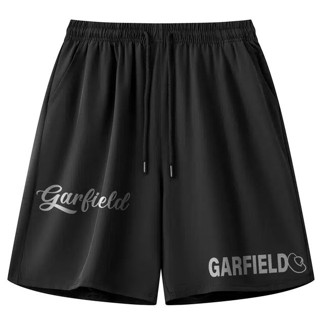 加菲猫家族 美式街头宽松舒适轻薄透气亲肤柔软吸湿排汗户外运动百搭直筒休闲短裤 男女同款