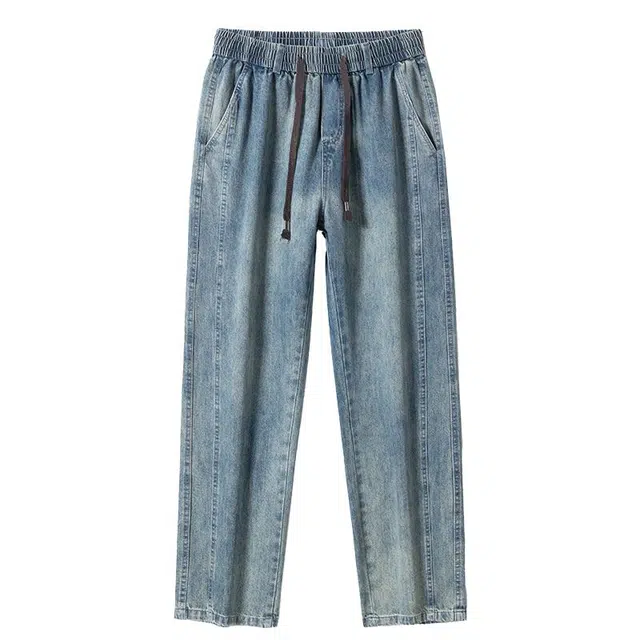 童先森 高端宽松直筒休闲长裤潮牌牛仔裤 男款