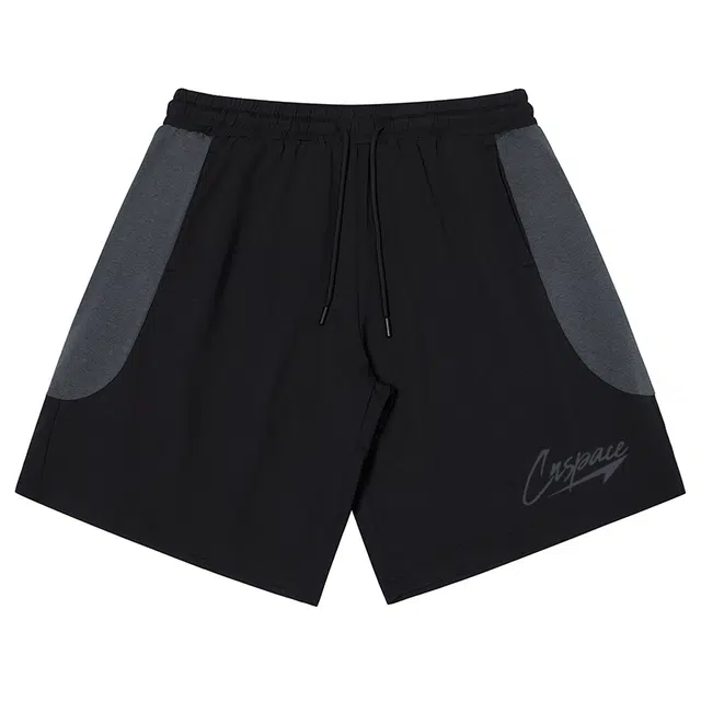 中国航天 美式复古拼接宽松日常百搭五分休闲短裤 男女同款