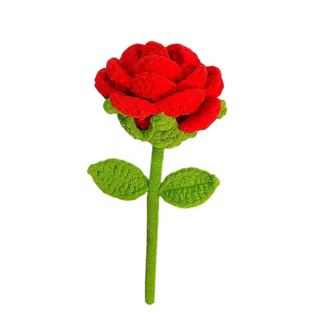 朵喵呦 巨无霸玫瑰花 永生花仿真针织毛线花束 玩偶周边