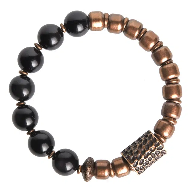 宣华意 转运 潮简约复古个性百搭 黑曜石 手串 男女同款情侣款