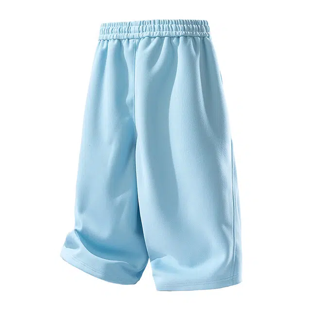 红蜻蜓 美式复古潮牌百搭简约纯色设计感涂鸦印花直筒五分裤休闲短裤 男女同款