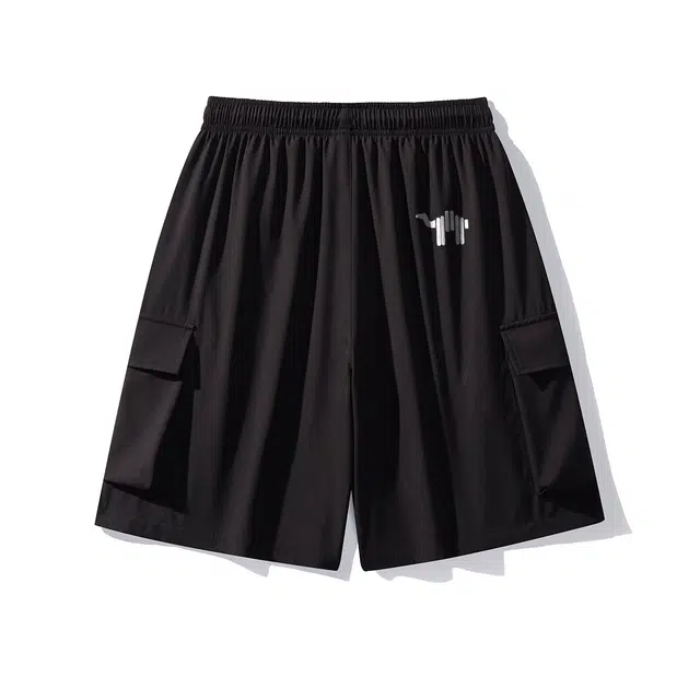 领航骆驼 美式百搭运动薄款透气速干五分系带休闲短裤 男女同款