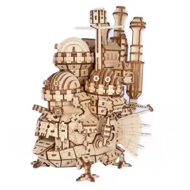 一合鸽 木质组装手工玩具哈尔的移动城堡 拼装模型