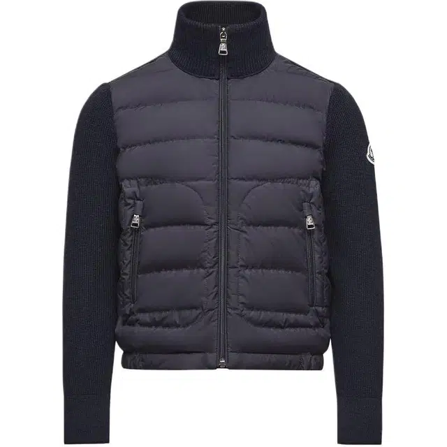 Moncler Padded Wool Blend Zip-Up Cardigan