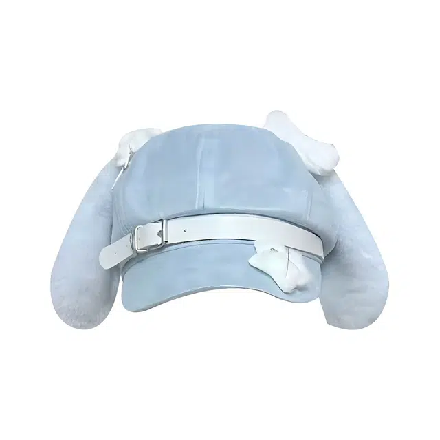 趣味小狗主题元素 水洗做旧小狗耳朵卡通可爱保暖防风帽饰 优质聚酯纤维材质 时尚鸭舌帽 男女同款情侣款