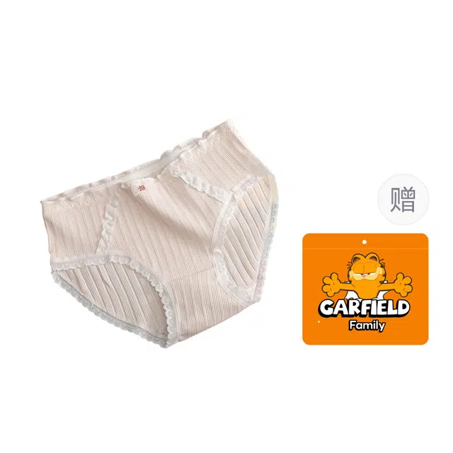 加菲猫家族 中腰透气抗菌青年甜美少女公主风可爱舒适内裤 女款 礼袋组合装