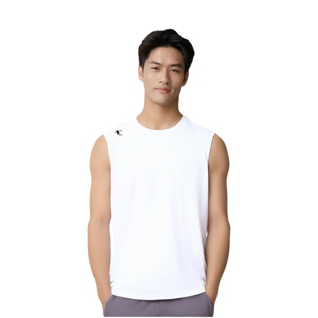 乔丹 男子训练系列 简约纯色经典百搭基础款宽松背心 男款 乔丹白