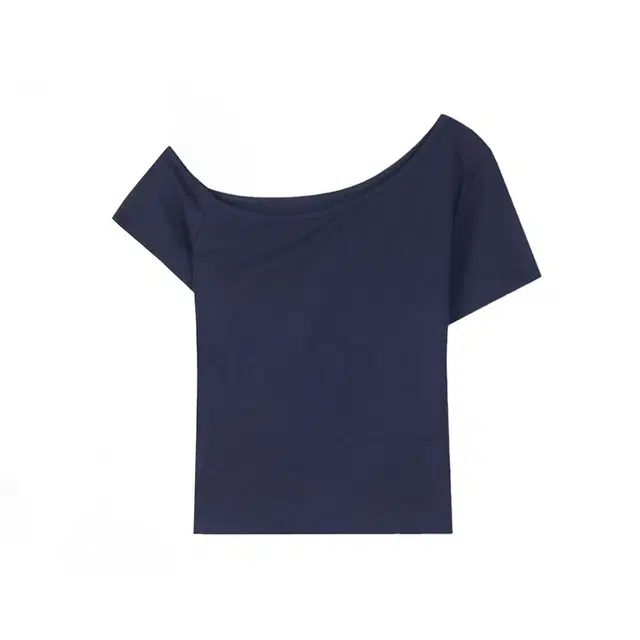 敲模女孩 甜酷风斜领露肩设计感短袖简约一长一短情侣套装