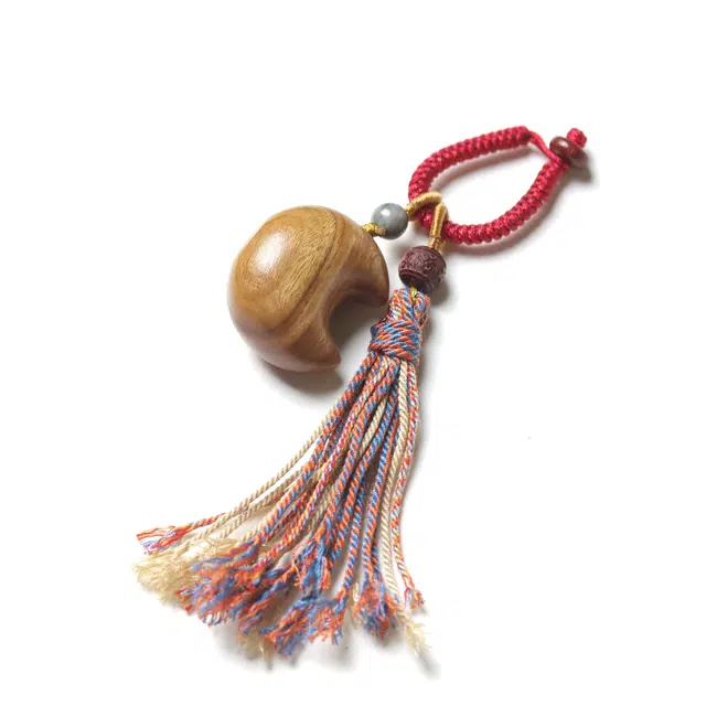 古韵归龙山文创 小众国风新中式文玩轻奢高级出入平安车载八方来财时尚百搭钥匙扣随手把玩上岸盘玩#好运 檀木 挂件 男女同款情侣款