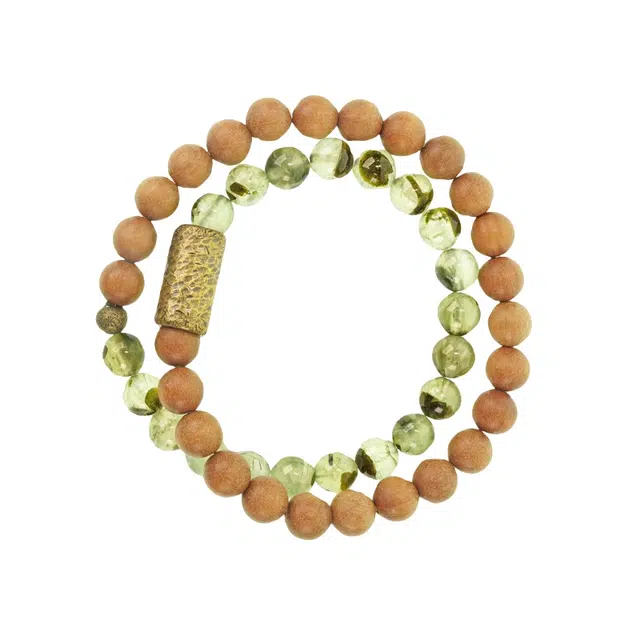 宣华意 个性 复古民族风设计双圈 檀木 手串 男女同款情侣款