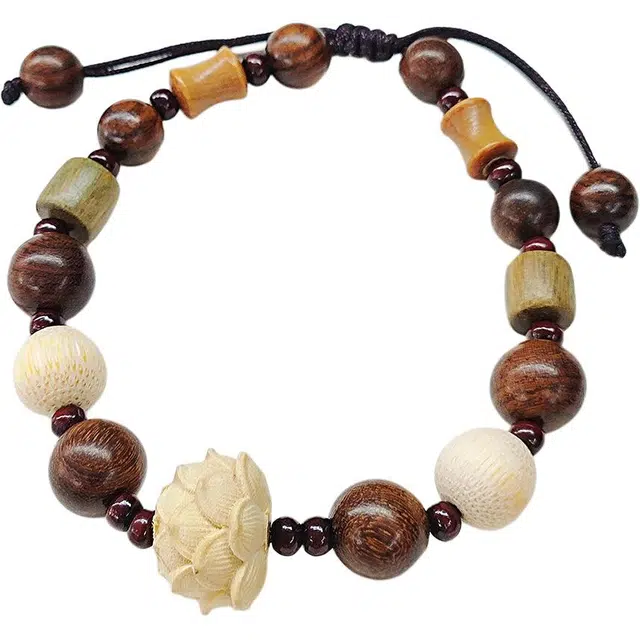 得笙陌 好事连连新中式莲花国潮好运连连 金丝檀木 手串 男女同款情侣款