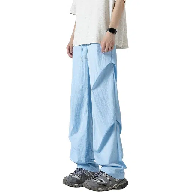 童先森 美式潮牌宽松垂感拖地速干长裤休闲裤 男款