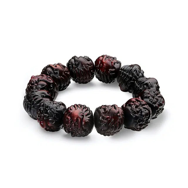 百慕眸 八方来财 小叶佛珠 吸金纳福 解压 收藏 国风文玩盘串 越盘越有 紫檀属 木作手串 男款