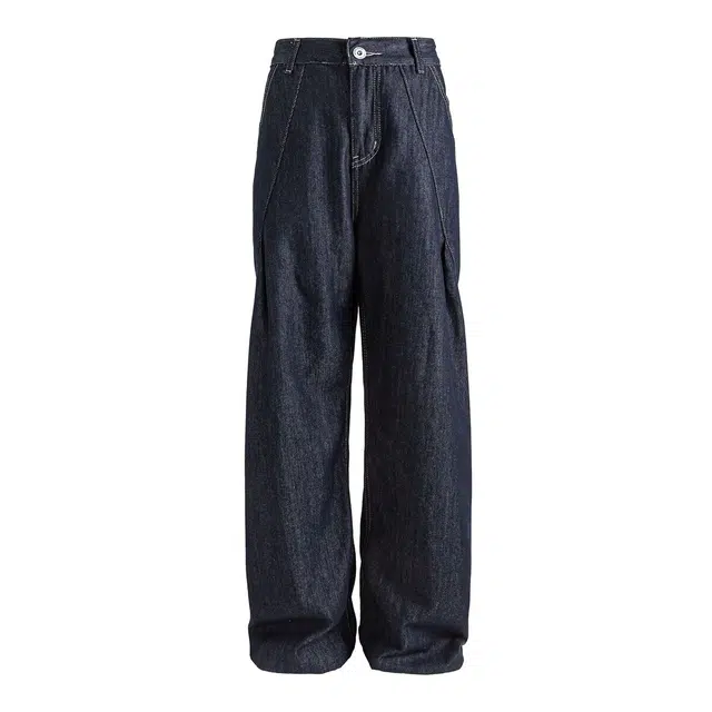 童先森 弯刀潮流宽松休闲百搭牛仔裤 男款