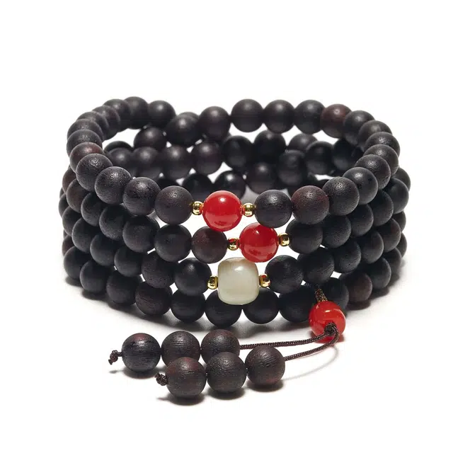 鶄鲤 新中式国风高级感转运多圈气质百搭精品 降真香 木作手串 男女同款情侣款