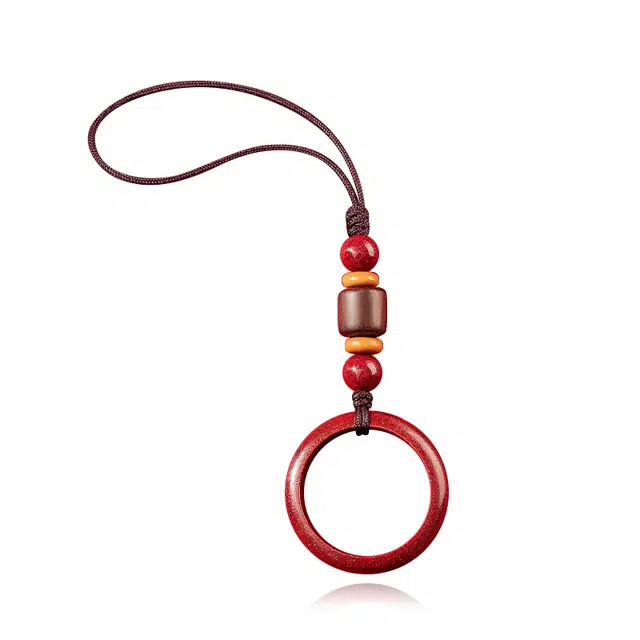 谧月珠宝 新中式国风吉祥如意平安顺遂转运事业小众好运再造辰砂 朱砂 吊坠 男女同款情侣款