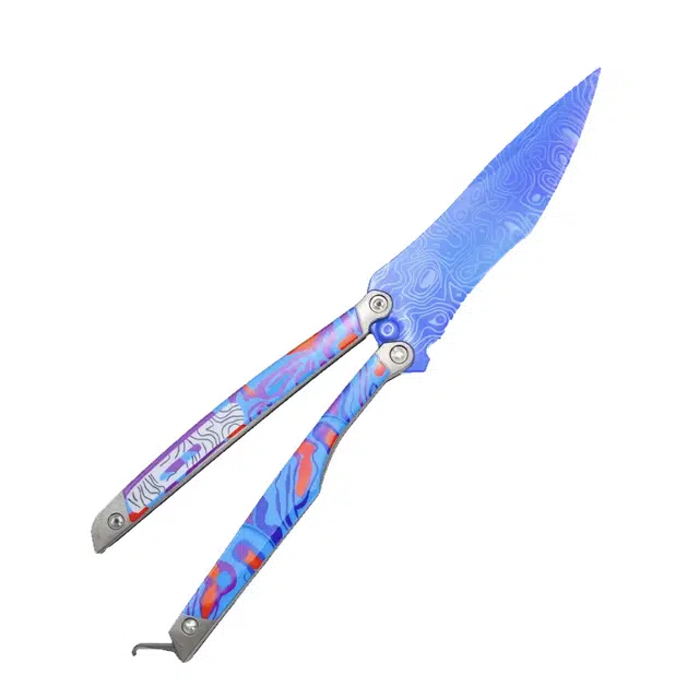 吉砖 火焰刀冷锋蝴蝶刀 成品模型