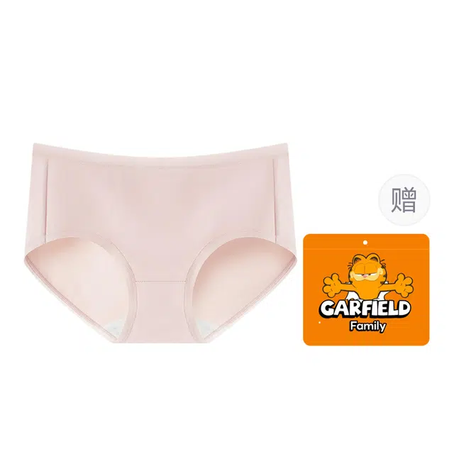 加菲猫家族 薄款抗菌裆纯色无痕中腰三角内裤 女款 礼袋组合装