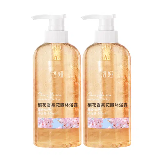 洛娅 香氛花瓣沐浴露 玫瑰樱花 清洁保湿滋润舒缓肌肤水润持久留香香氛 治愈系花香沐浴露 清洁保湿滋润清爽