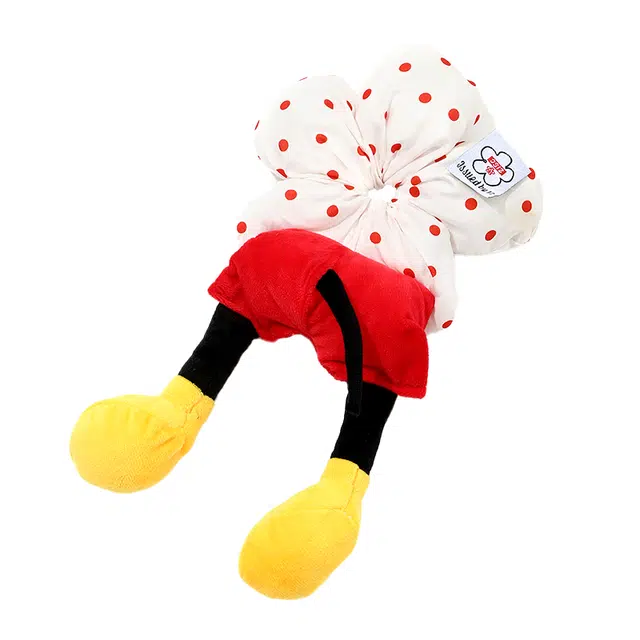 如花梦  超可爱波点花朵屁屁大肠发圈立体毛绒玩偶丸子头扎发 布艺 发饰  女款