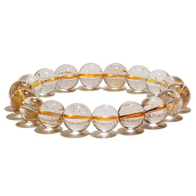 富贵之石 吸金体质 凤凰涅磐 原创新中式 经典百搭轻奢质感#好运天然 金发晶 手串 女款