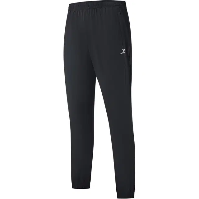 特步 跑步系列 休闲简约直筒纯色舒适百搭针织运动裤 男款