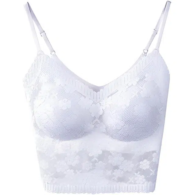 草本初色 小吊带性感提花蕾丝聚拢美背高弹背心 女款