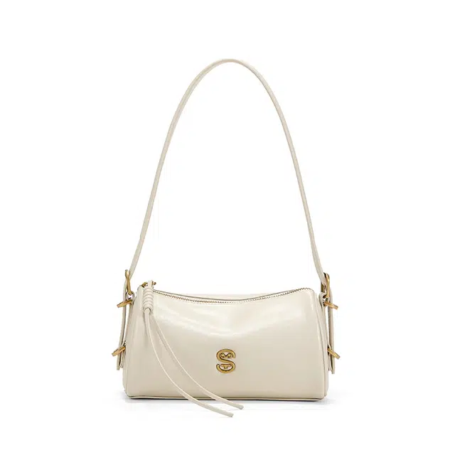 西木汀 迷雾 高级感小众设计枕头包百搭休闲腋下包 牛皮 波士顿包单肩包 小号 女款 多色