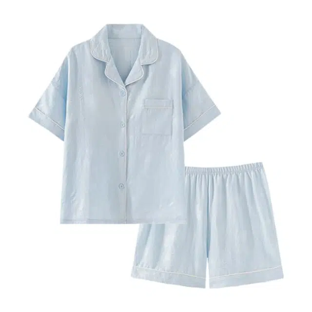 俏韵 翻领甜美风短袖家居服可外穿睡衣套装 女款