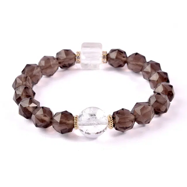 【匠心手作 能量净化】 灵菲 情绪稳定新中式切面方糖转运珠手饰 小众百搭设计感招财转运平安吉祥#好运 黑曜石 手串 女款