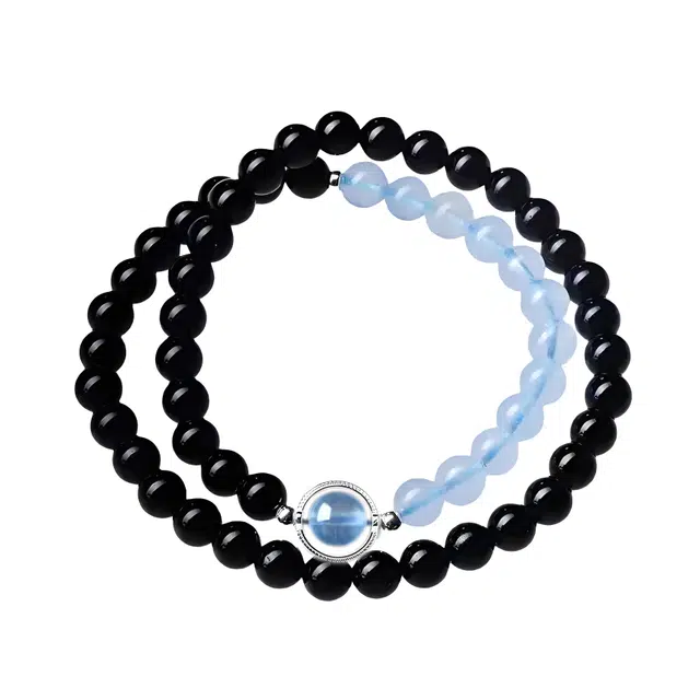 嫒柯 国潮新中式轻奢高级百搭设计文玩盘玩佛珠念珠复古风文艺风#好运 黑檀 手串 男女同款情侣款