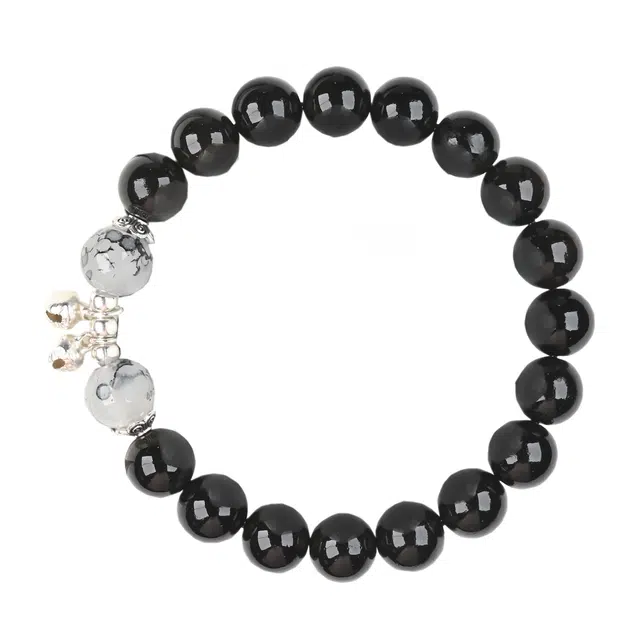 灵晔 新中式国潮复古文艺时尚潮流百搭小众设计佛珠念珠盘玩招财纳福平安喜乐诸事顺遂财源广进好运连连 黑檀 手串 男女同款情侣款