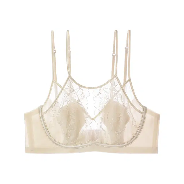 内在密码 蕾丝超薄款透气大胸显小法式上托性感交叉美背文胸 女款