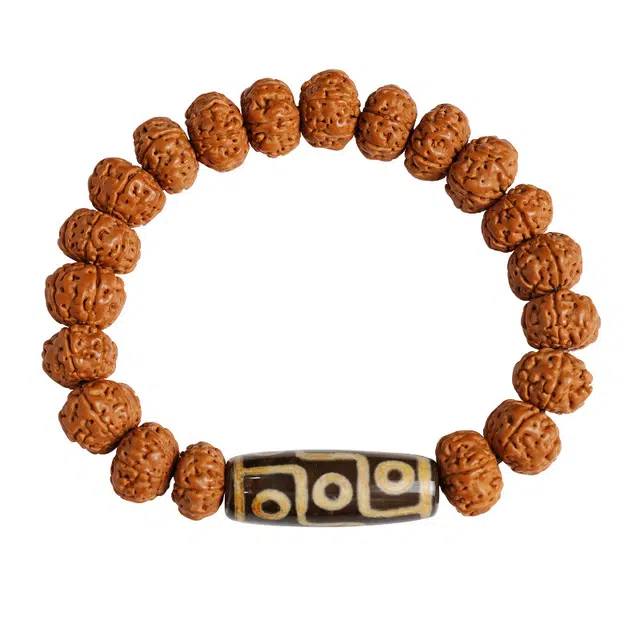 宣华意 九眼天珠 精品六瓣原籽文玩佛珠配饰 金刚菩提 手串 男女同款情侣款