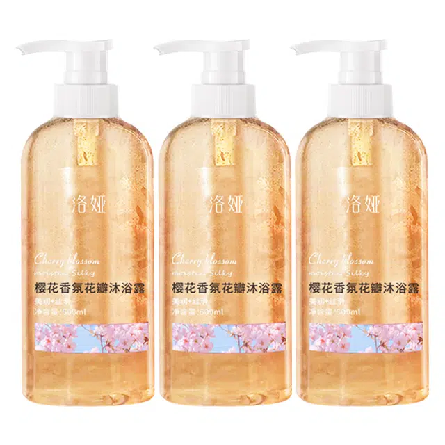 洛娅 香氛花瓣沐浴露 玫瑰樱花 清洁保湿滋润舒缓肌肤水润持久留香香氛 治愈系花香沐浴露 清洁保湿滋润清爽
