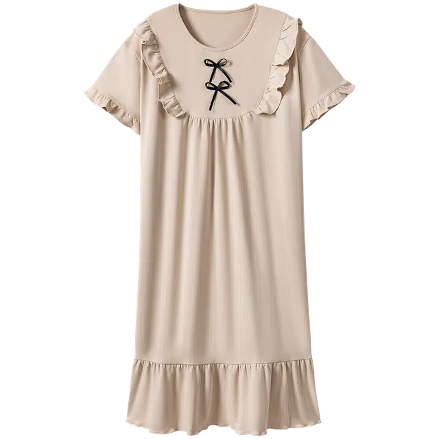 梦特娇 夏季 柔软轻薄透气睡裙 女款 奶茶色