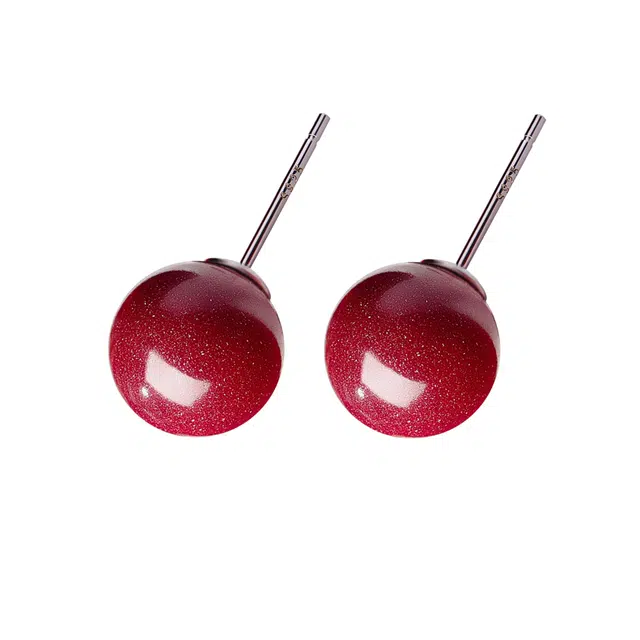 谧月珠宝 吉祥如意平安转运珠紫金砂耳饰 养耳洞帝王砂 八方来财本命年聚财纳福 礼盒好运再造辰砂 朱砂 玉石耳钉 男女同款情侣款