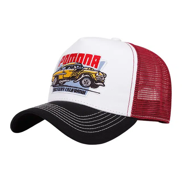 山一丸 美式复古帽子欧美嘻哈网眼透气遮阳 棉 鸭舌帽 男女同款情侣款