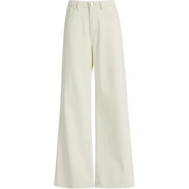 拾籍 高腰显瘦宽松百搭舒适垂感拖地阔腿裤牛仔裤 女款