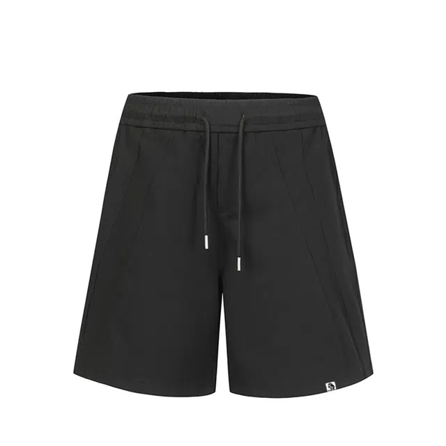 红蜻蜓 美式高街设计感透气经典纯色基础款宽松舒适百搭潮流时尚简约直筒系带五分休闲短裤 男女同款